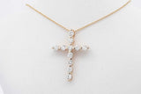 0.55cttw Lab Grown Diamond Cross Pendant Necklace 14k Yellow Gold Eb0326rxzsa