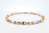 14k Two-tone Yellow & White Gold Fancy Link Bracelet 11.3g 9 Inch Fw01125irxdu