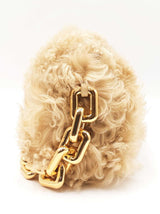Bottega Veneta Chain Pouch In Beige Shearling Lambskin Fw0726irzdu