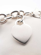 Tiffany & Co. Heart Tag & Peace Sign 925 Bracelet 36.1g 7.5 Inch Fw1026lzxdu
