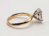 2.02 Carats Lab Grown Diamond 14k Two Tone Gold 2.8g Ring Size 4.25 Do0526prxde