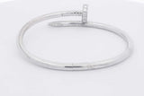 Cartier 18k White Gold Juste Un Clou Bracelet Diamonds 31.7g Size 16 Eb326wrxzsa