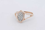 14k Yellow Gold Diamond Cluster Ring In Marquise Setting 4.1 Grams Size 9 Eb0726wlrsa