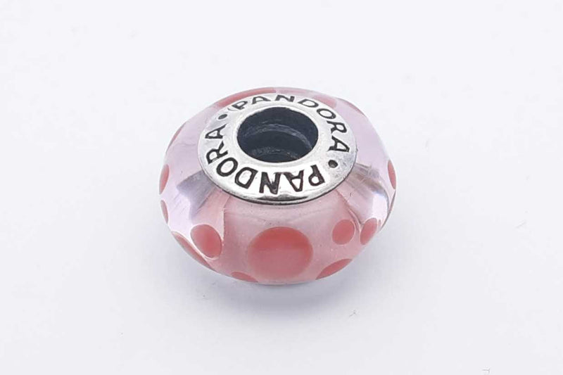 Pandora Pink Murano Glass Charm 925 Sterling Silver 3.6 Grams Eb0425isa