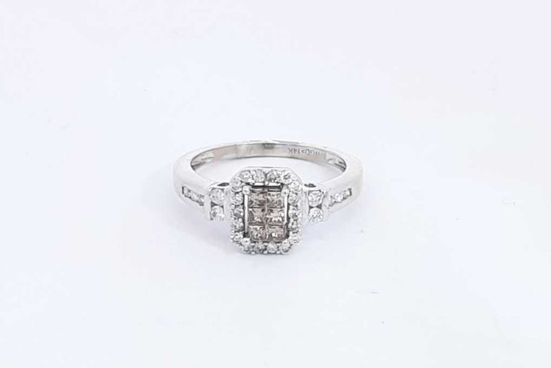 Approx. 0.42ctw Diamond Ring In 14k White Gold 3.5 Grams Size 7.25 Eb0724oxzsa