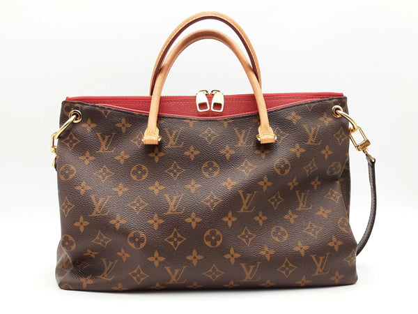 Louis Vuitton Pallas Mm Brown Monogram Cerise Red Handbag Sd0825pzxsa