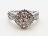 0.52 Cttw Natural Diamonds 10k White Gold 4.4g Ring Size 7.25 Do0726oixde