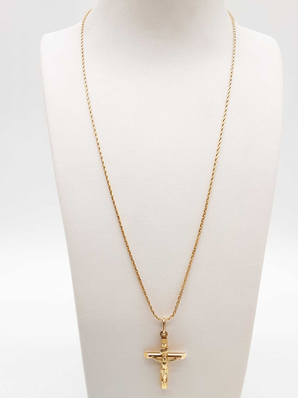 10k Yellow Gold 5.7g Cross Pendant Chain 20 In Do0625lrxde