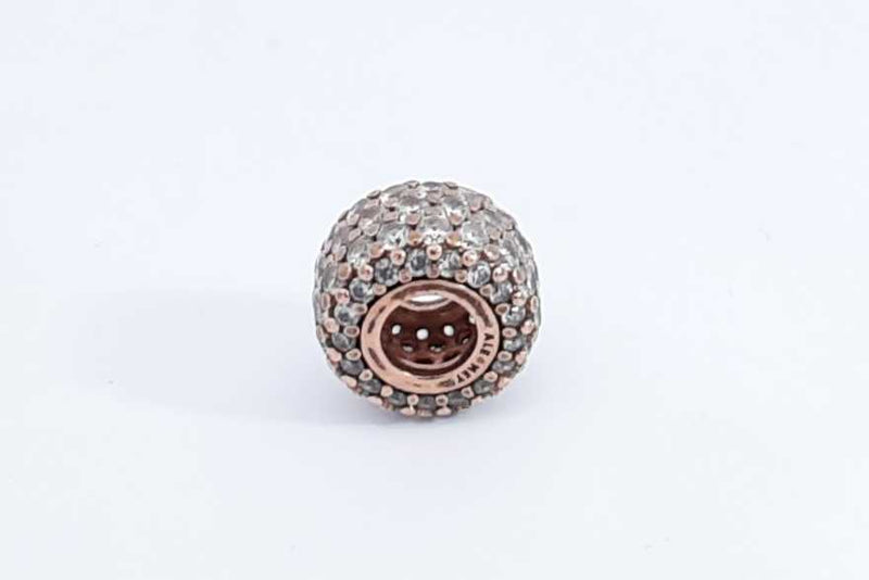 Pandora Rose Gold Plated Sparkling Pave Triple Row Charm 2.3 Grams Eb1024rdu