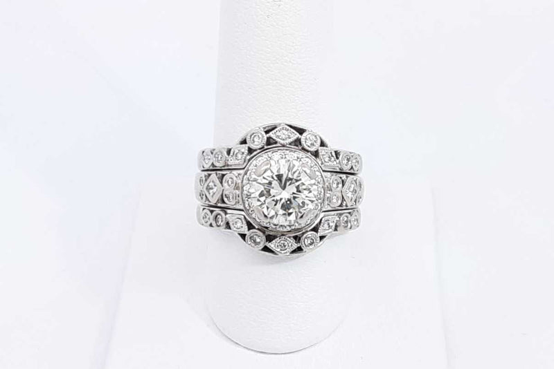 1.76ctw Diamond Wedding Set In 14k White Gold 14.6 Grams Size 8.5 Eb0225orxzsa
