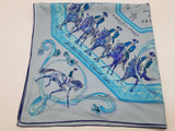 Hermes Ecole Portugaise D'art Equestre Blue Silk Scarf Do0625loxde