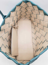 Bottega Veneta Maxi Cabat Intrecciato Teal Leather Tote Bag Do0226lcrxde