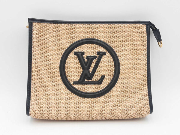 Louis Vuitton Raffia Calfskin Monogram Giant Pouch Sd0825lzxzsa