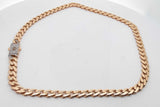 Monaco Chain 14k Yellow Gold Cuban Link Necklace With Diamond Clasp Eb0826sezsa