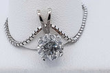 0.85ctw Diamond Pendant Necklace In 14k White Gold 3.7 Grams 18 Inch Eb0526prxde