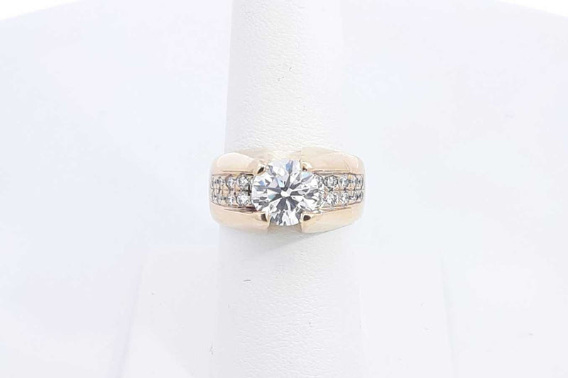 Lab Grown Center Diamond 1.84ctw Ring In 18k Yellow Gold 16.9g Eb0324lixzsa