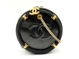 Chanel En Vogue Round Shoulder Bag In Black Crumpled Calfskin Fw0125lexzdu