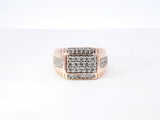 0.43 Cttw Diamond & 10k Rose Gold Cluster Signet Ring 7 Grams Size 9.75 Fw0726ixzdu