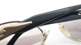 Prada Gold-tone Metal & Black Acetate Full Rim Oval Sunglasses Fw0226szdu
