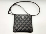 Chanel Uniform Employee Black Quilted Leather Crossbody Do1224irxde