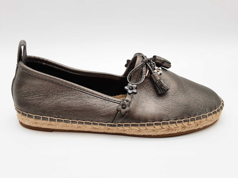 Coach Floralapp Mt Espadrille Gunmetal Silver Slip Ons Size Us 6b Do0425oxde