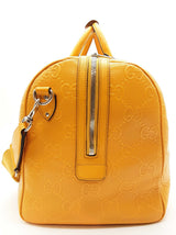 Gucci 625768 Gg Yellow Perforated Leather Weekender Duffle Bag Do1225przde