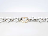 Tiffany & Co. Two-tone Heart Link Bracelet In Sterling Silver & 18k Yellow Gold 34.8 Grams 7.5 Inch Fw0726lrzdu