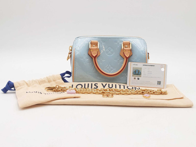Louis Vuitton Vernis Monogram Nano Speedy Sky Handbag Sd0825opzxsa