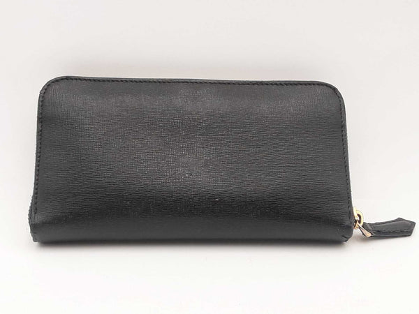 Fendi Zip Around Black Leather Wallet Sd0425rzsa