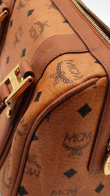 Mcm Visetos Cognac Small Boston Bag Eb0925oxzdu