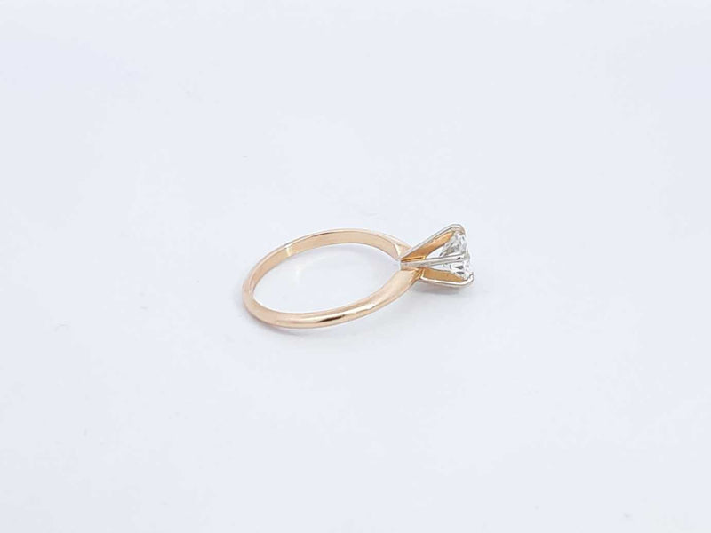 0.64 Cttw Diamond & 14k Yellow Gold Solitaire Ring 2 Grams Size 5 Fw0724ixzdu