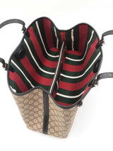 Gucci Emblem Large Tote In Beige & Brown Gg Monogram Coated Canvas Fw1225lzxzdu