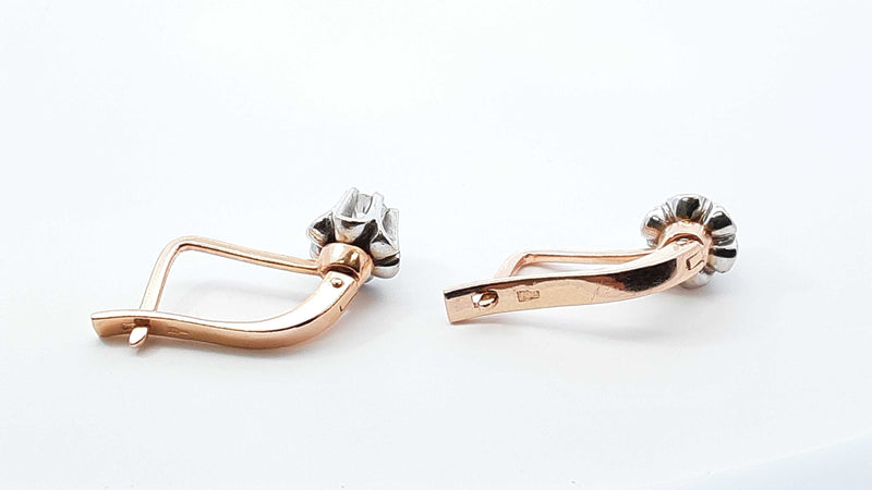 0.40 Cttw Diamond & 14k Rose Gold Leverback Earrings 5.6 Grams Fw0925prxdu