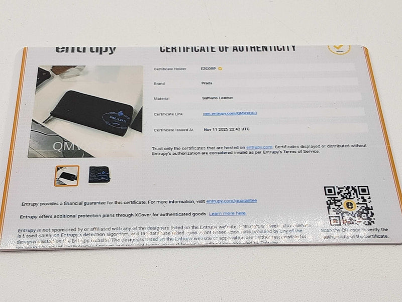 Prada Blue Logo Black Saffiano Leather Zip Wallet Do1025orxde