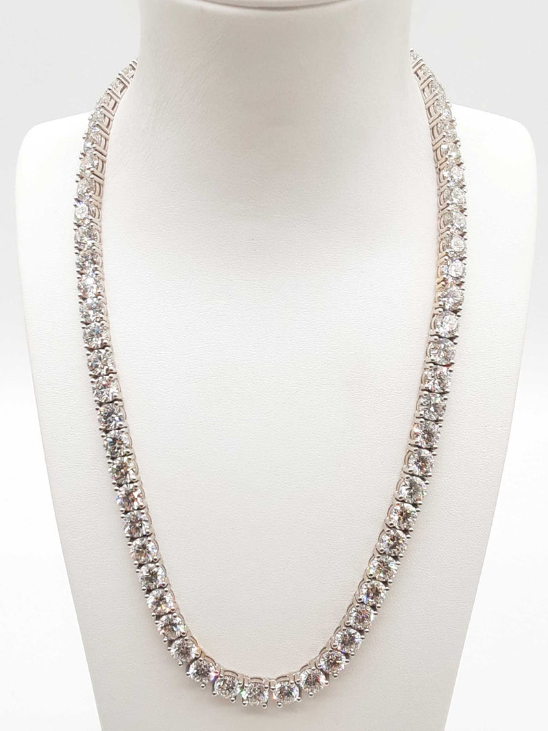 Approx 70.0 Ctw Lab Created Diamond 14k Wg Necklace 18 In Do0723wrzxzde