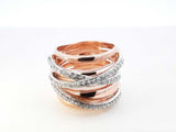 1.34 Cttw Diamond & 14k Rose Gold Overlap Ring 14 Grams Size 6.5 Fw0826rrzdu