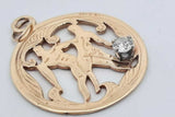 14k Yellow Gold Gemini Zodiac Pendant With A Diamond 3.9 Grams Eb0326wxzsa