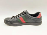 Gucci Ace Black Leather Low Top Sneakers Size 7 Fw0924crsa