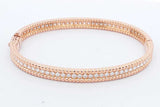 Van Cleef & Arpels Perlee Diamond Bangle Bracelet 18k Rose Gold 23.8g Eb924lwrxdu