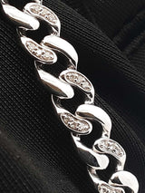 1.80 Cttw Diamond & 14k White Gold Curb Link Bracelet 12.1g 8 Inch Fw1025srxdu