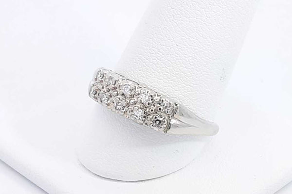 Approx. 0.2ctw Diamond Ring In 14k White Gold 3.2 Grams Size 9.5 Ebeb1124lexsa