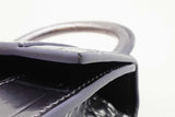 Balenciaga Mini Hourglass Metallic Lavender Croc Embossed Leather Bag Eb126wxzde