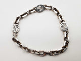 Gucci Gg Interlocking 0.925 Silver 19.7g Cable Chain Bracelet Size 18/ L 7 In Do0424lxzde