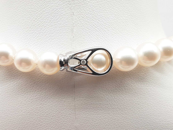 Pearl Necklace 14k White Gold Clasp 22 In Do0724orzde