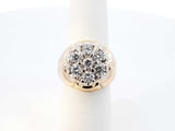 0.70 Cttw Diamond & 14k Yellow Gold Cluster Ring 10 Grams Size 6.5 Fw0826ixzdu