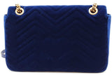 Gucci Blue Velvet Gg Marmont "Modern" Shoulder Bag Eb0926rxzde