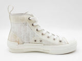 Christian Dior B23 High Top White & Transparent Oblique Sneakers Size 7.5 Fw0526lrzdu