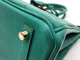 Hermes Birkin 25cm Vert Verone Green Ostrich Leather Gold Handbag Do0626ooxzxde