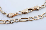 10k Yellow Gold Figaro Chain Necklace 9.1 Grams 26.5 Inch Eb1225oxzde