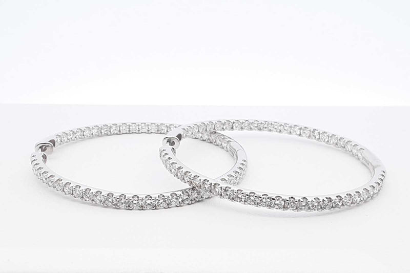 5.0 Cttw Lab Grown Diamond & 14k White Gold Hoop Earrings 17.7 Grams Fw0225lrzxdu